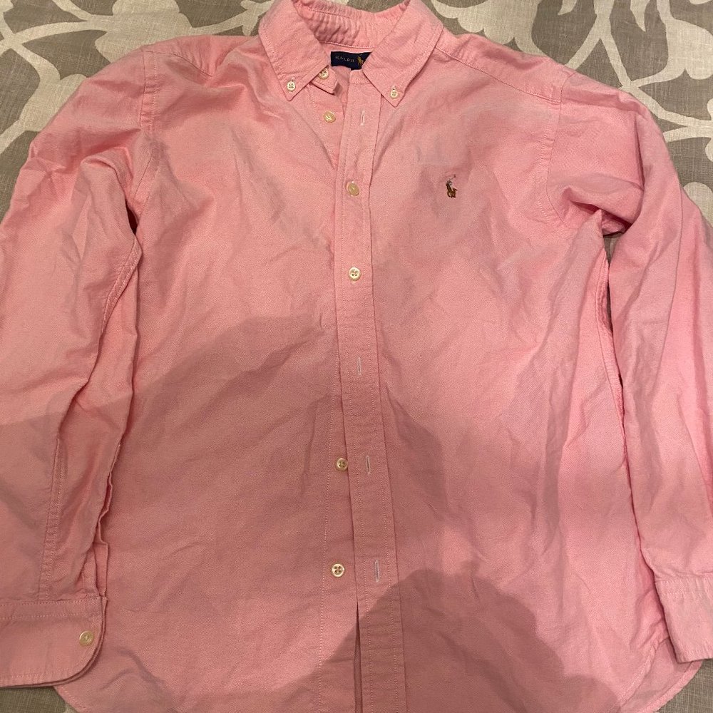 Ralph Lauren Boys Pink Button Down Dress Shirt.